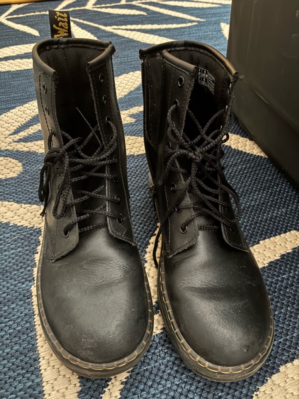 Dr. Martens Kids Black Lace-Up Combat Boots
